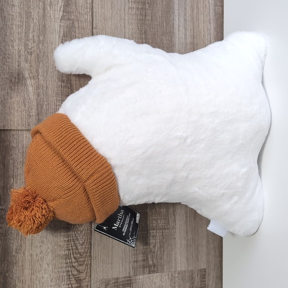 ❌SOLD❌Martha Stewart Pumpkin Spice Latte Large Decorative Faux Fur Ghost Pillow - Picture 2 of 7